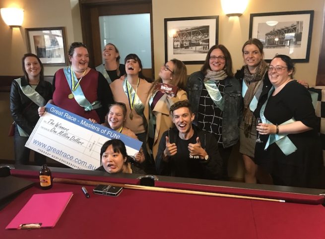 Hens Party Amazing Race with Bars Winners Medal Ceremony