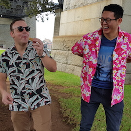 Amazing Race Food Challenge Tim Tam Slam Under Harbour Bridge The Rocks