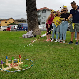 Just Out of Reach Quoits Survivor Challenge Team Building