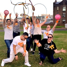 The Rocks Team Bonding Game Amazing Race Rhythmic Gymnastics Routine Ribbon Hoops