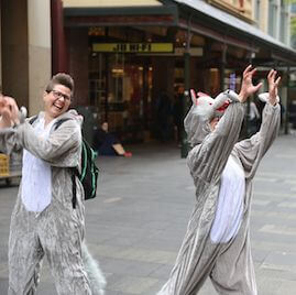 Costume for team building onesies Thriller Challenge Pitt St Mall