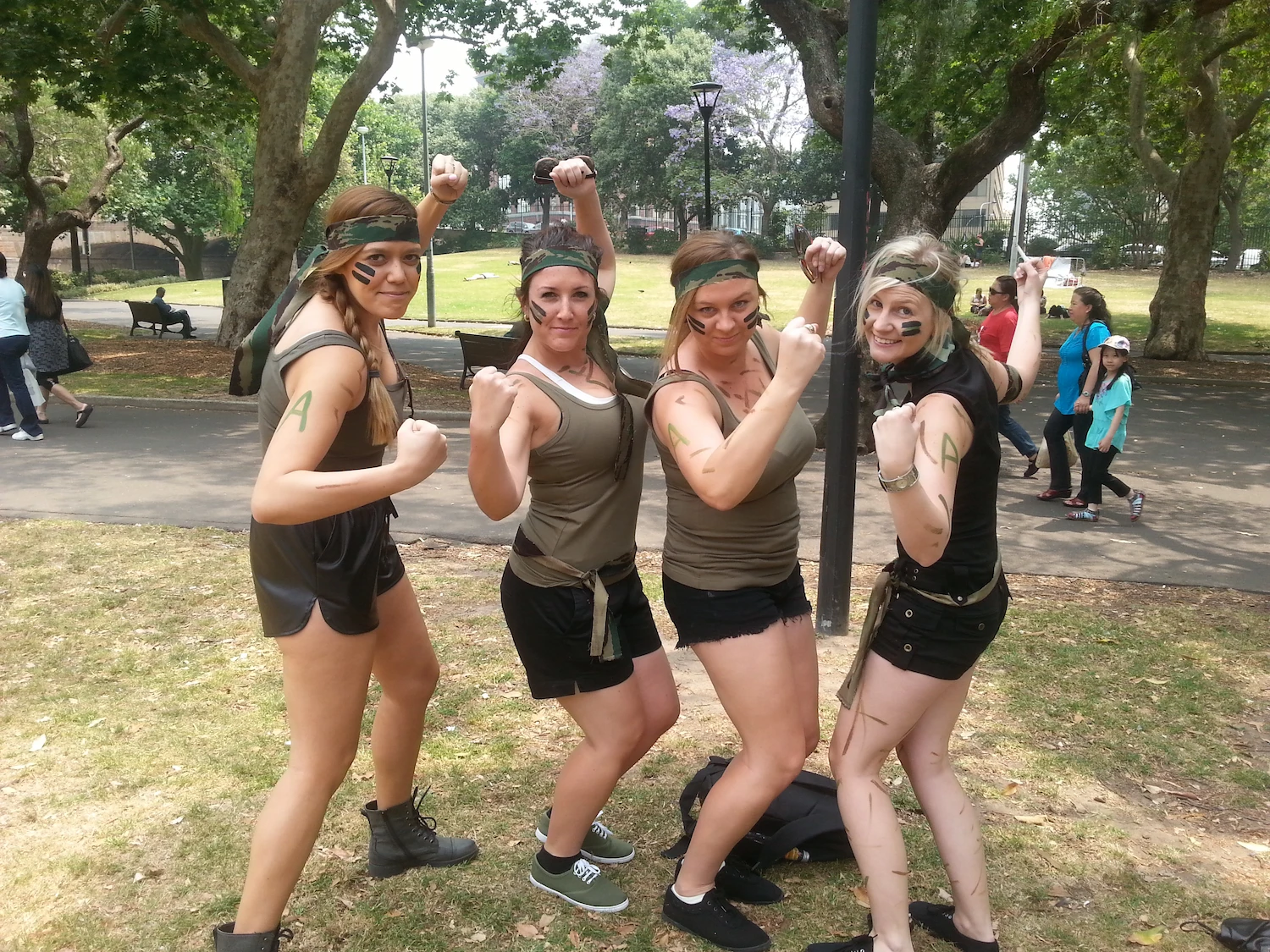 hens in camo