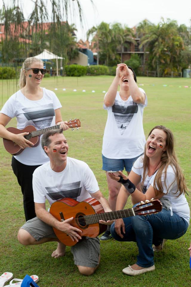 Beach Amazing Race - team with guitars